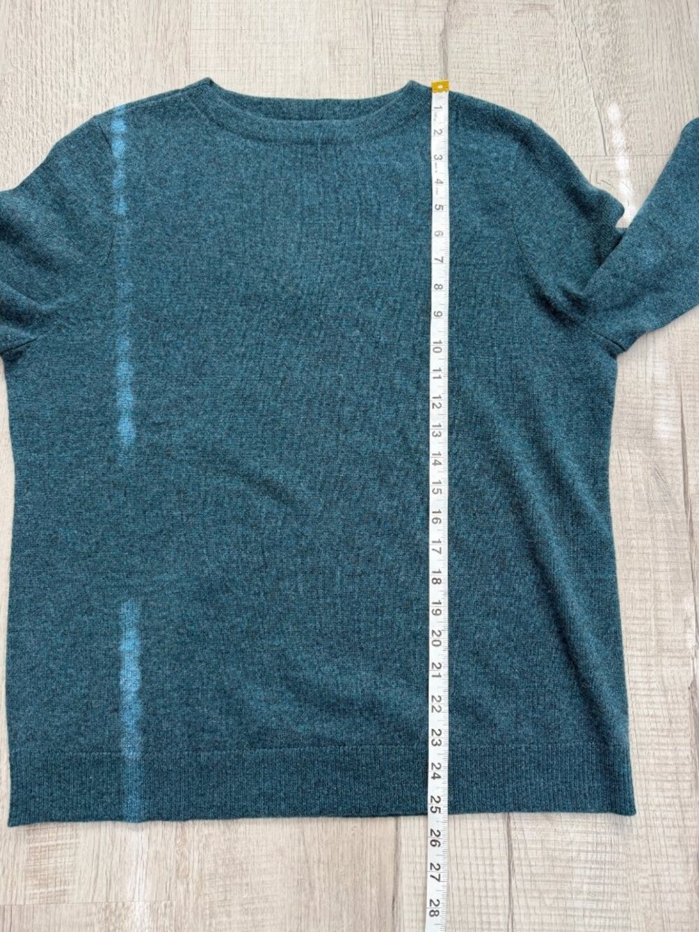 Talbots Womens XL Pure Cashmere Wool Sweater Teal Blue Pullover Crew Neck NEW - Picture 6 of 7